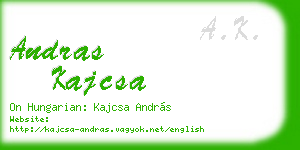 andras kajcsa business card